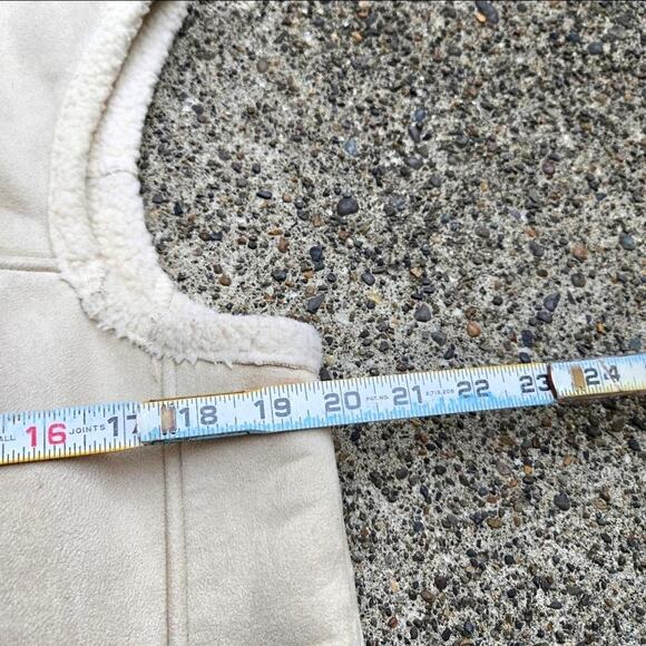 Vtg 90s Y2k BIG DOGS Floral Logo Suede Deep Pile Fleeced Lined Zip Up Vest XL - Picture 4 of 5